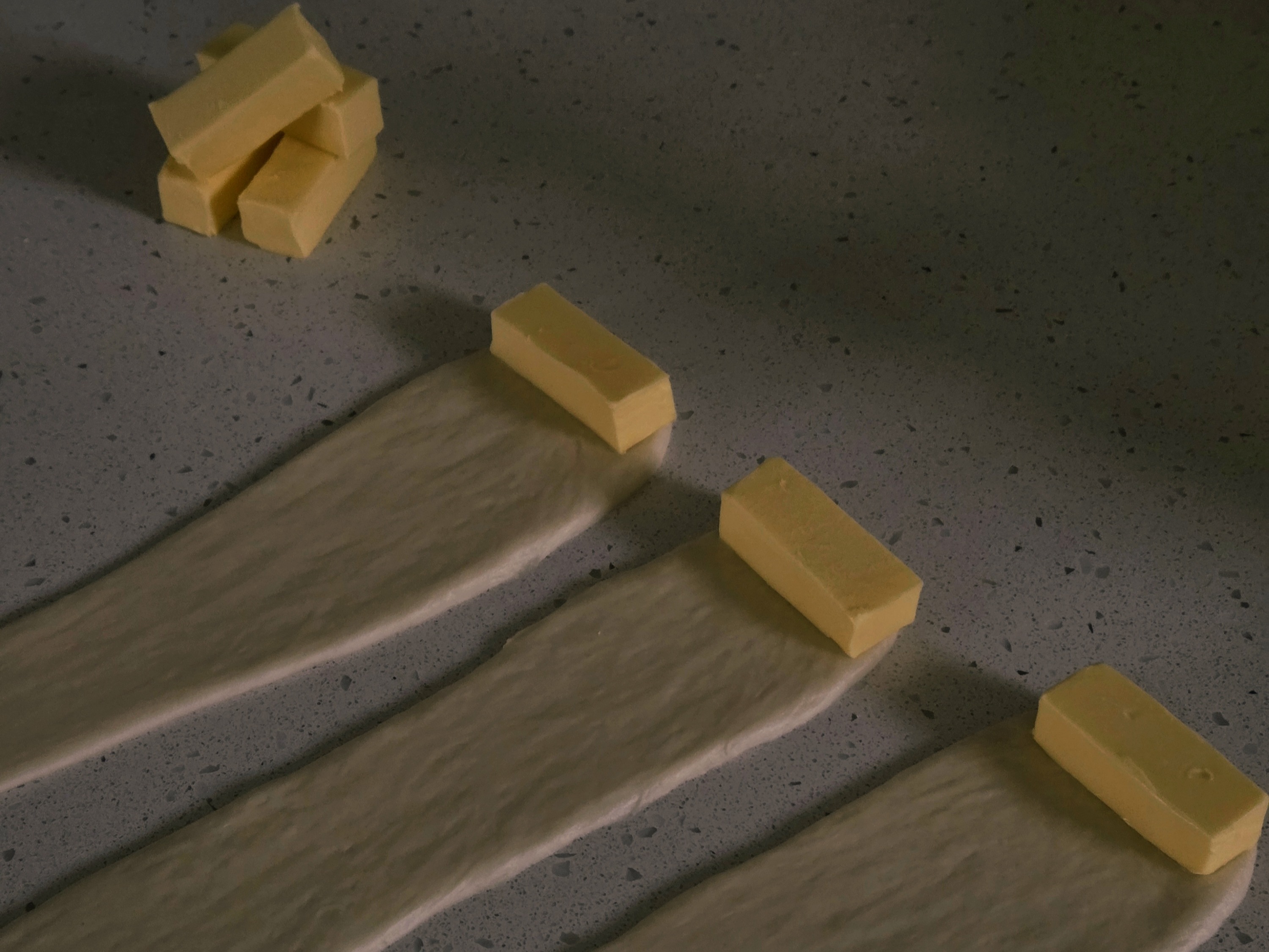 Unrolled Dough with Hand-Cut Butter